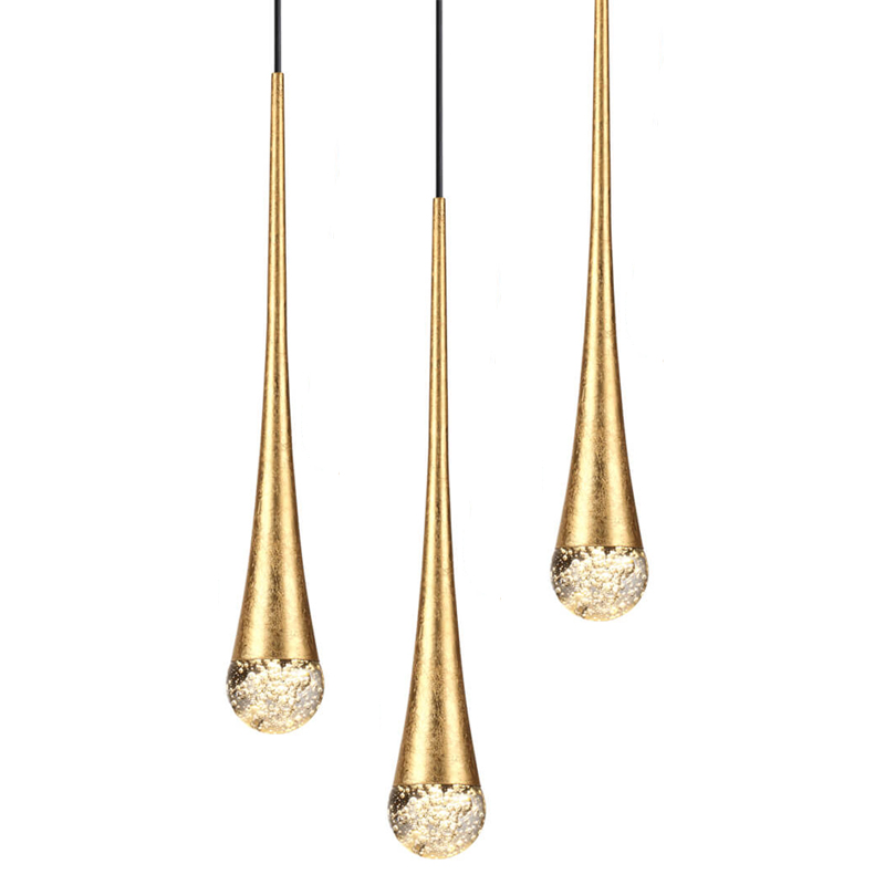 Подвесной светильник Golden Drop Lamp Золотой Прозрачное Стекло в Ульяновске | Loft Concept 