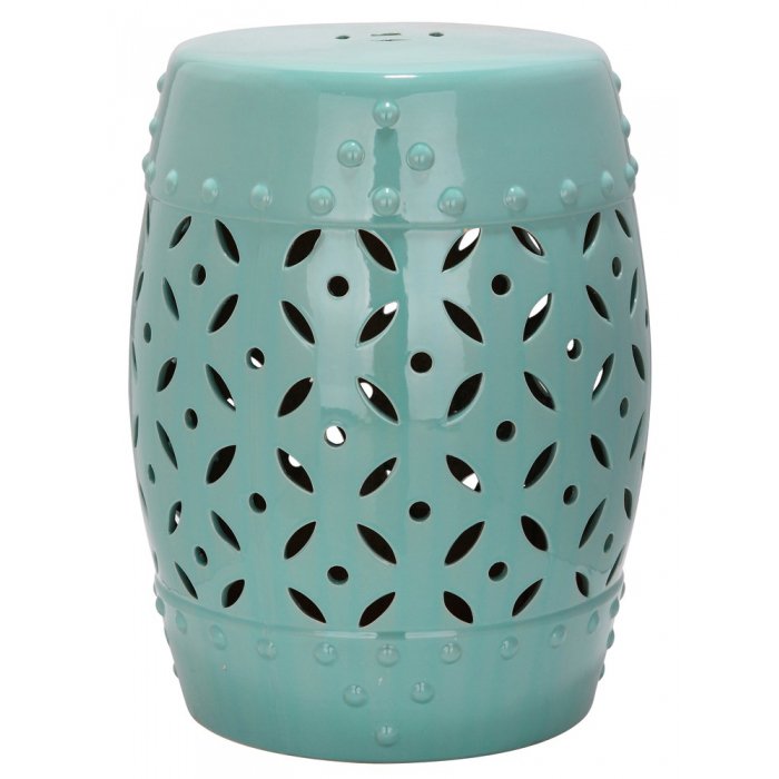 Керамический табурет Coin Lattice Garden Stool - Light Blue Голубой пастельный в Ульяновске | Loft Concept 