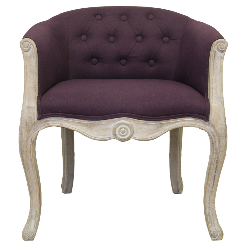 Кресло низкое в стиле прованс Louis French Armchair violet flax Фиолетовый Бежево-серый в Ульяновске | Loft Concept 