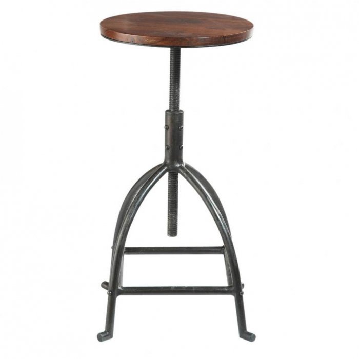 Барный стул Industrial Bar Oak Barstool Сталь Коричневый в Ульяновске | Loft Concept 