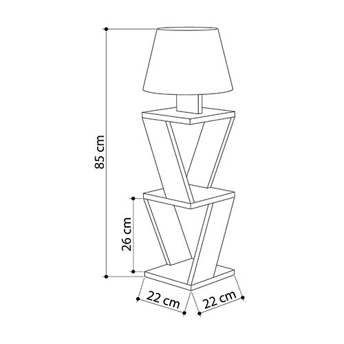 Торшер белый с каркасом с 2-мя полками и тканевым абажуром KOZENA SIDE FLOOR LAMP WHITE в Ульяновске