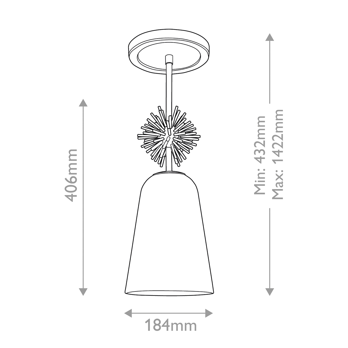 Подвесной светильник золотого цвета с колоколообразным стеклянным плафоном и декоративным элементом Elstead Lighting в Ульяновске