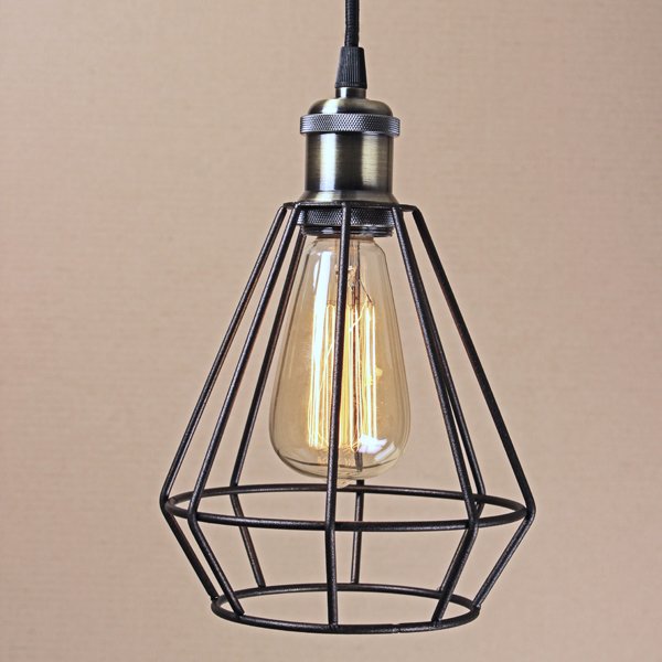 Подвесной светильник Wire Cage Pendant Punch Black Черный в Ульяновске | Loft Concept 