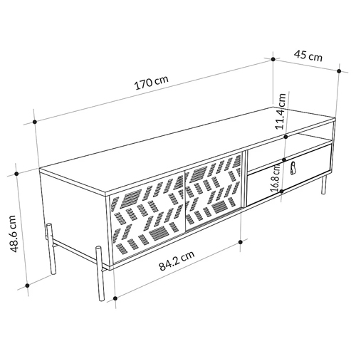 ТВ-тумба с раздвижными дверцами Mallin Metal TV Stand в Ульяновске