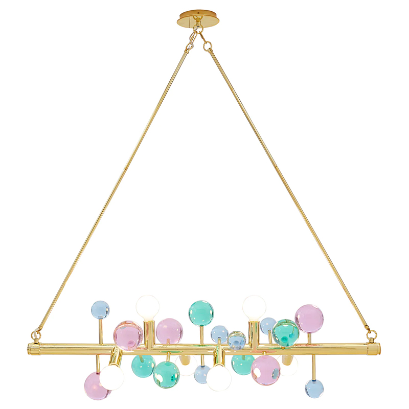 Светильник Jonathan Adler GLOBO SIX-LIGHT LINEAR CHANDELIER Multi Мульти Золотой в Ульяновске | Loft Concept 