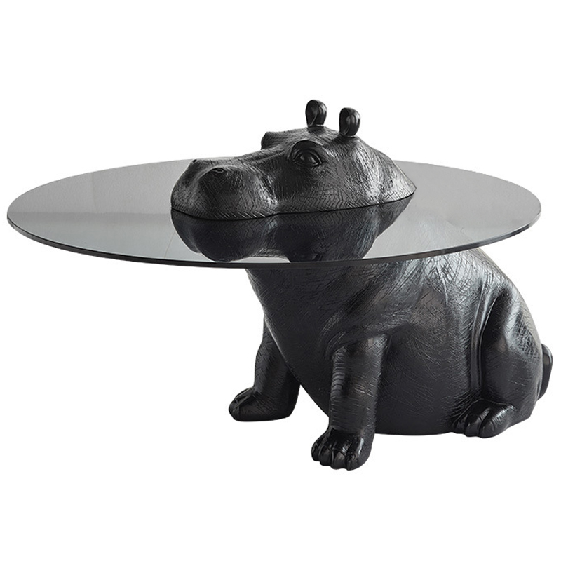 Кофейный Стол Бегемот Hippo Sitting Coffee Table Черный Прозрачный в Ульяновске | Loft Concept 