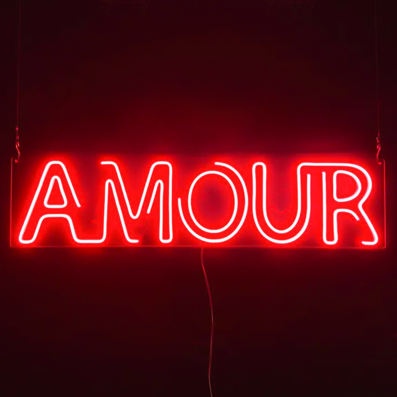 Неоновая настенная лампа Amour Neon Wall Lamp Прозрачный Красный в Ульяновске | Loft Concept 