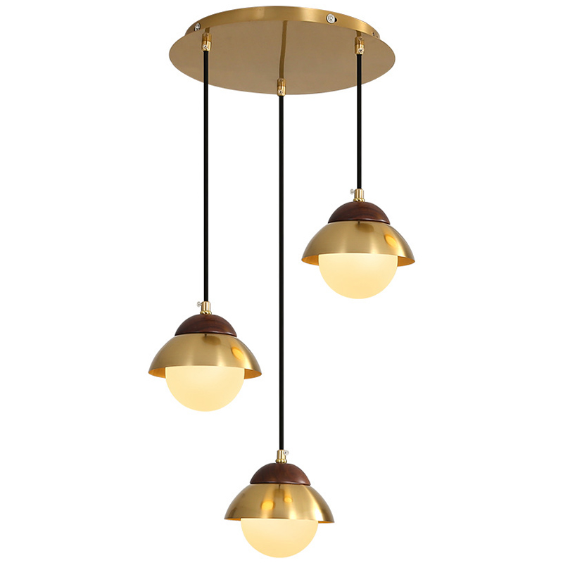 Люстра Roch Wooden Eco Light Chandelier Латунь Коричневый Белый в Ульяновске | Loft Concept 