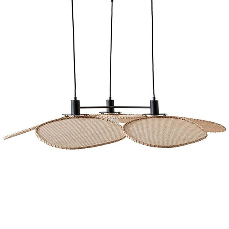 Подвесной светильник Takibi Three Lamp Pendant Бежевый Древесина Черный в Ульяновске | Loft Concept 