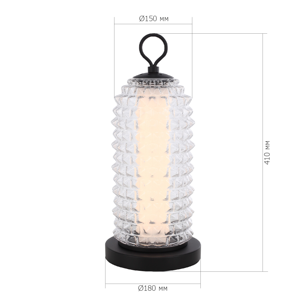 Настольная лампа с прозрачным факутрным стеклянным плафоном Sonora в Ульяновске