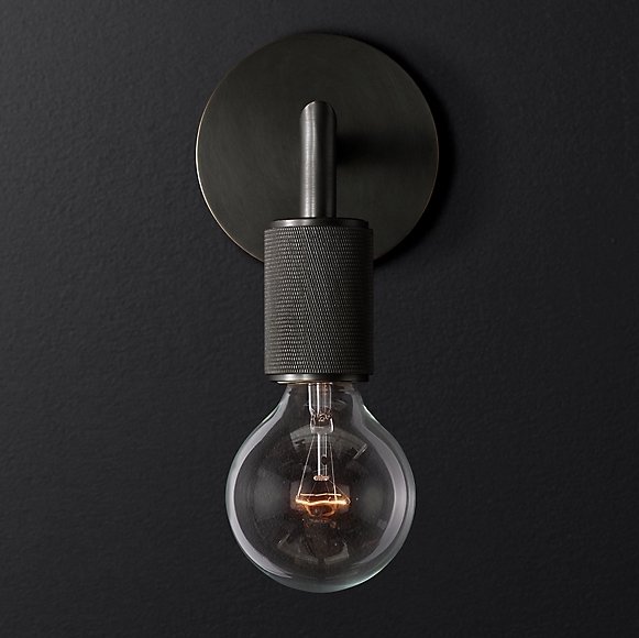 Бра RH Utilitaire Single Sconce Black Темная бронза в Ульяновске | Loft Concept 