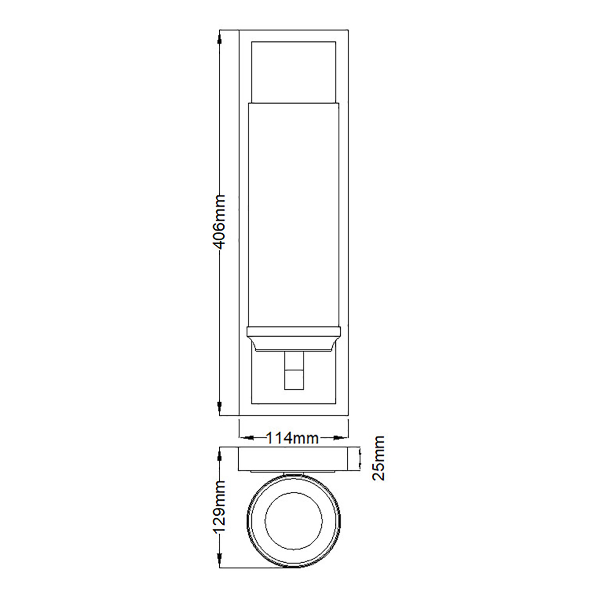 Бра для ванных комнат с белым цилиндрическим плафоном на прямоугольном основании цвета хром Feiss в Ульяновске