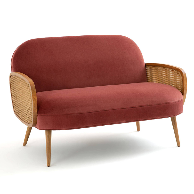 Диван Morten Wicker Crimson Sofa Малиновый Малиновый (Crimson) в Ульяновске | Loft Concept 