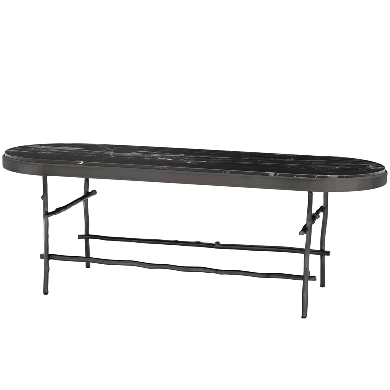 Кофейный стол Eichholtz Coffee Table Tomasso Черный Мрамор Nero Темная бронза в Ульяновске | Loft Concept 