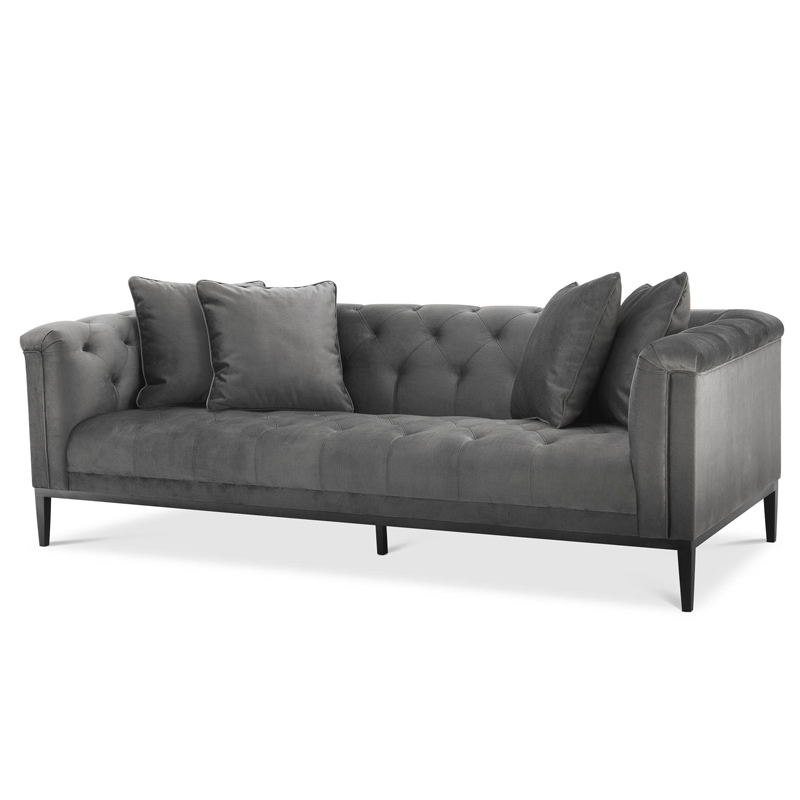 Диван Eichholtz Sofa Cesare Grey Серый Темная бронза в Ульяновске | Loft Concept 