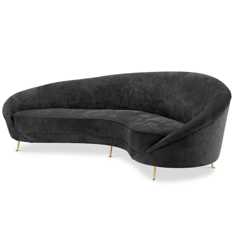 Диван Eichholtz Sofa Provocateur Black Черный Латунь в Ульяновске | Loft Concept 