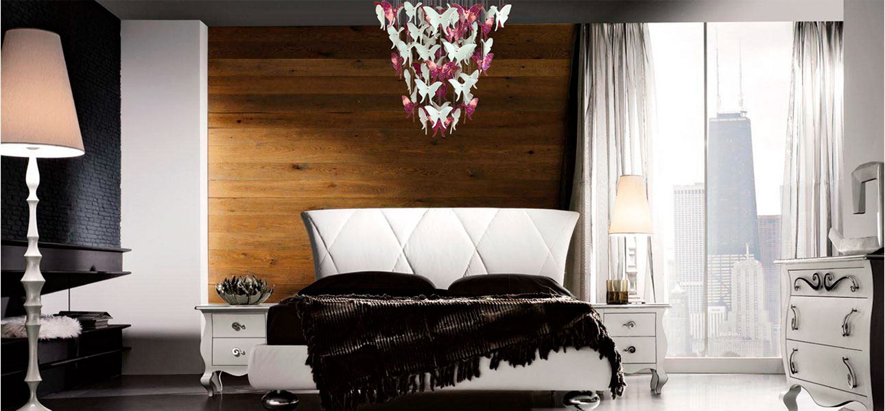 Люстра Розовые Бабочки Жемчужно-серая база Night Butterflies Chandelier Pink - фото