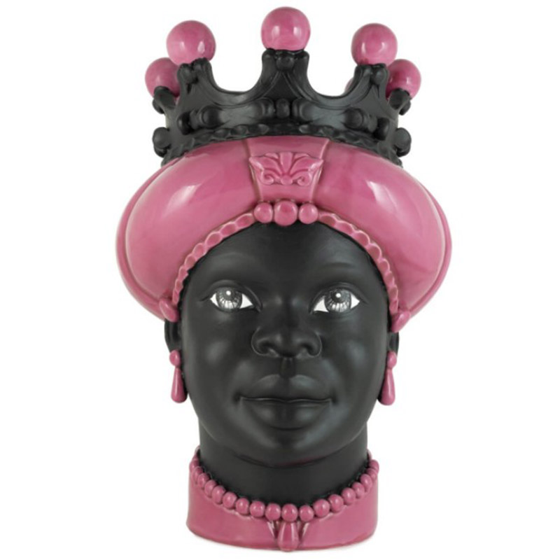 Ваза VASE MORO LADY CROWN DARK pink Черный Розовый в Ульяновске | Loft Concept 