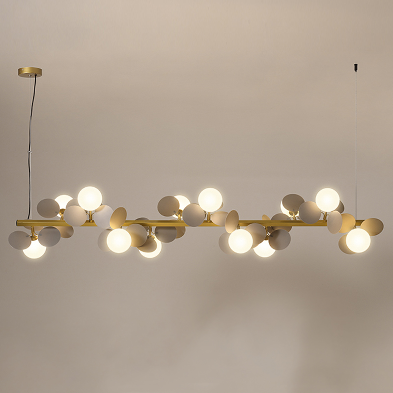 Люстра MATISSE Chandelier Line Золотой Белый Светло-серый в Ульяновске | Loft Concept 