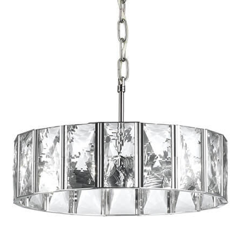 Люстра Tiers Crystal Light Chandelier Round Хром Прозрачный (Transparent) в Ульяновске | Loft Concept 