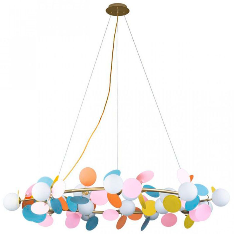 Люстра MATISSE Chandelier circle multicolor диаметр 130 Мульти Золотой в Ульяновске | Loft Concept 