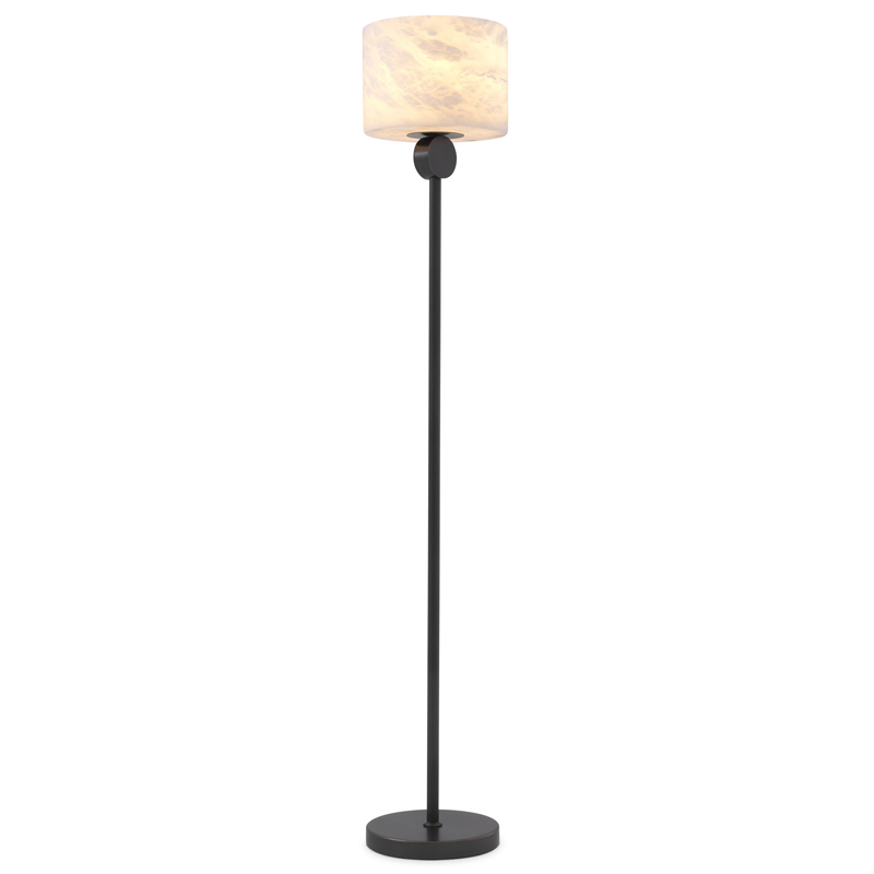 Торшер Eichholtz Floor Lamp Etruscan Bronze Темная бронза Белый в Ульяновске | Loft Concept 