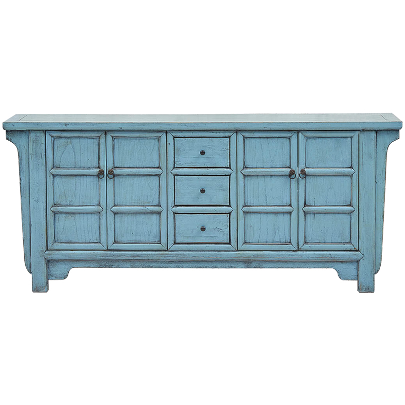 Комод в китайском стиле Blue Chest of Drawers Chinese Collection Голубой Коричневый в Ульяновске | Loft Concept 