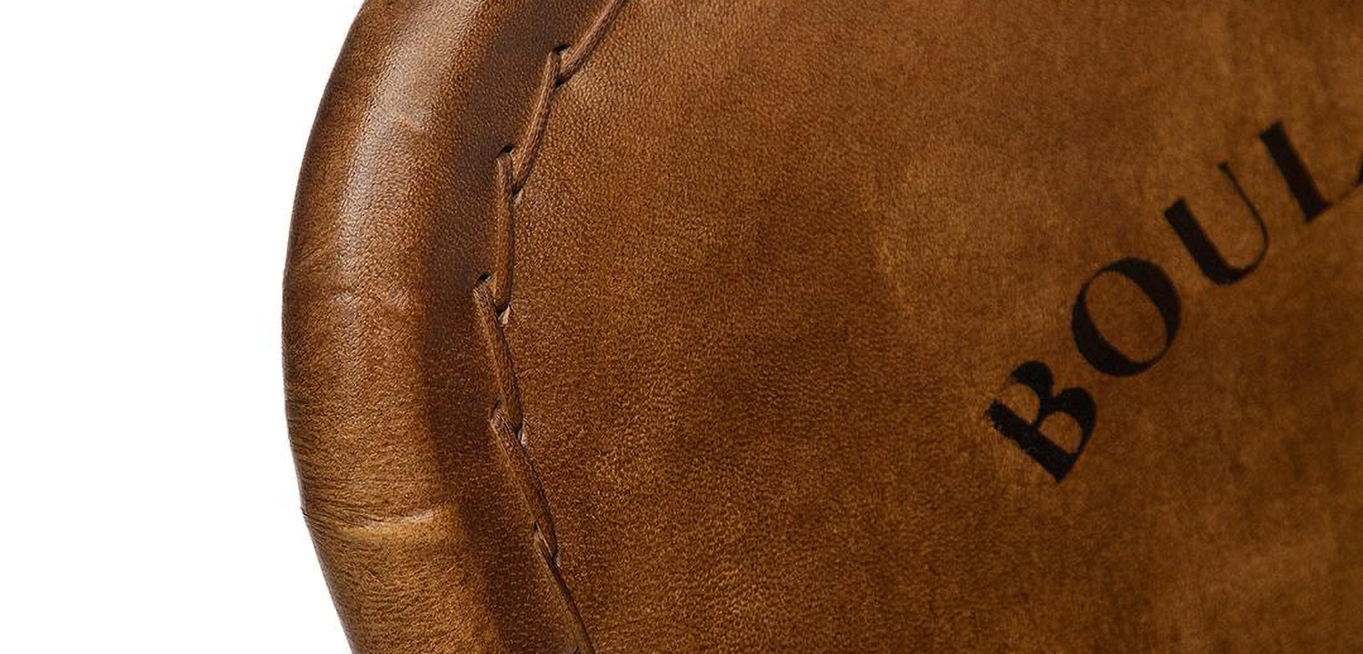 Складной кожаный стул Industrial Folding buffalo leather chair - фото №1