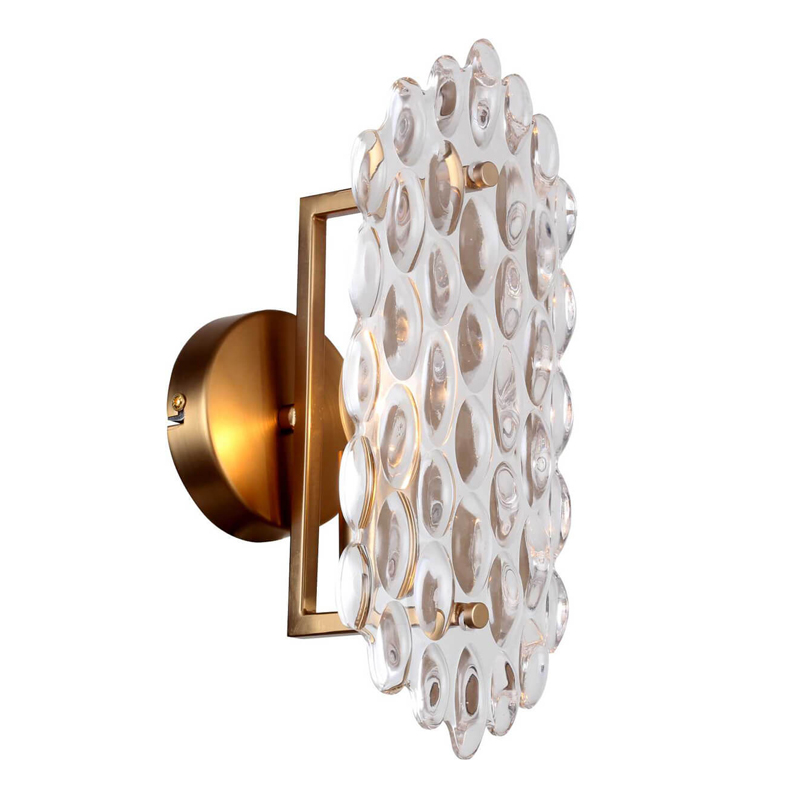 Бра Textured Glass Chandelier sconce oval Глянцевое золото Прозрачное Стекло в Ульяновске | Loft Concept 