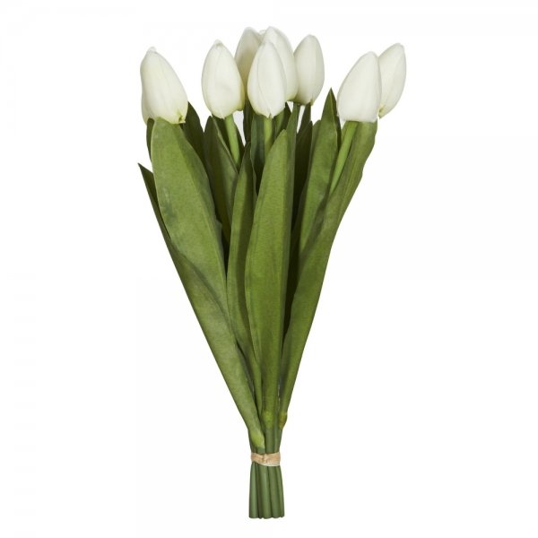 Декоративный искусственный цветок Bouquet Of White Tulips Белый Зеленый в Ульяновске | Loft Concept 