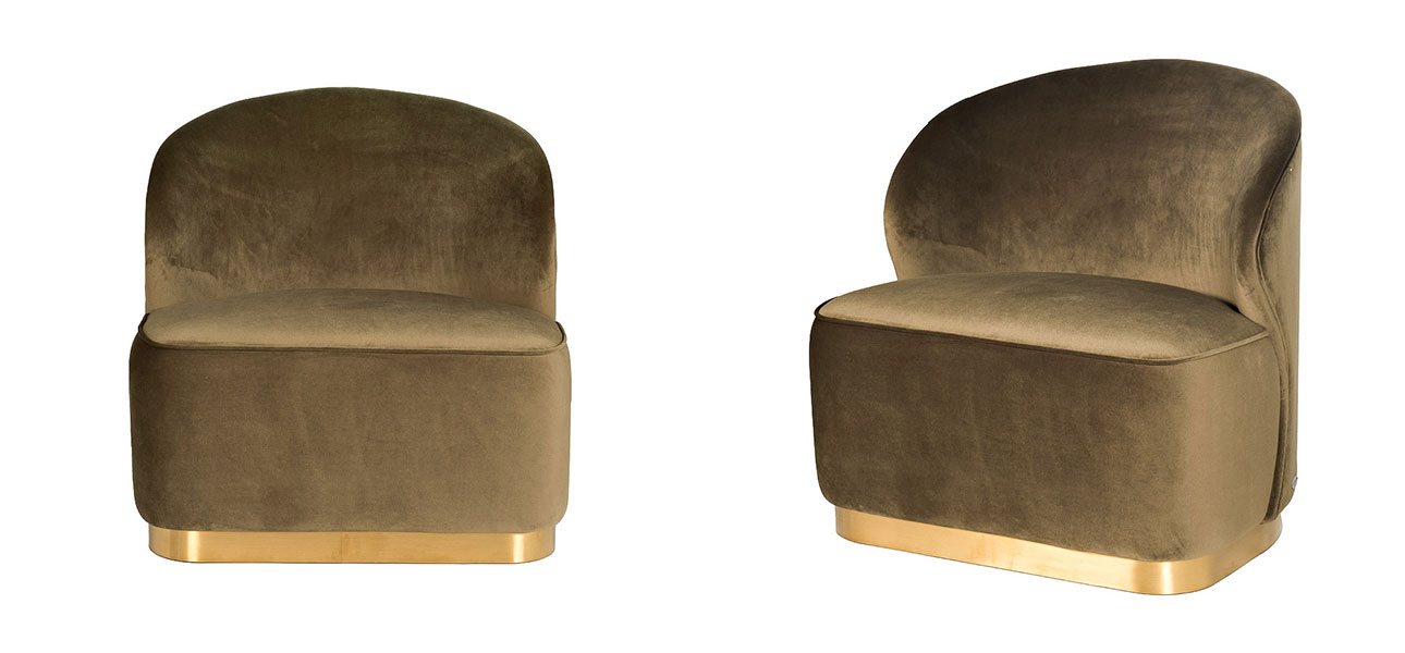 Кресло Zion DARK OLIVE WITH GOLD - фото №1