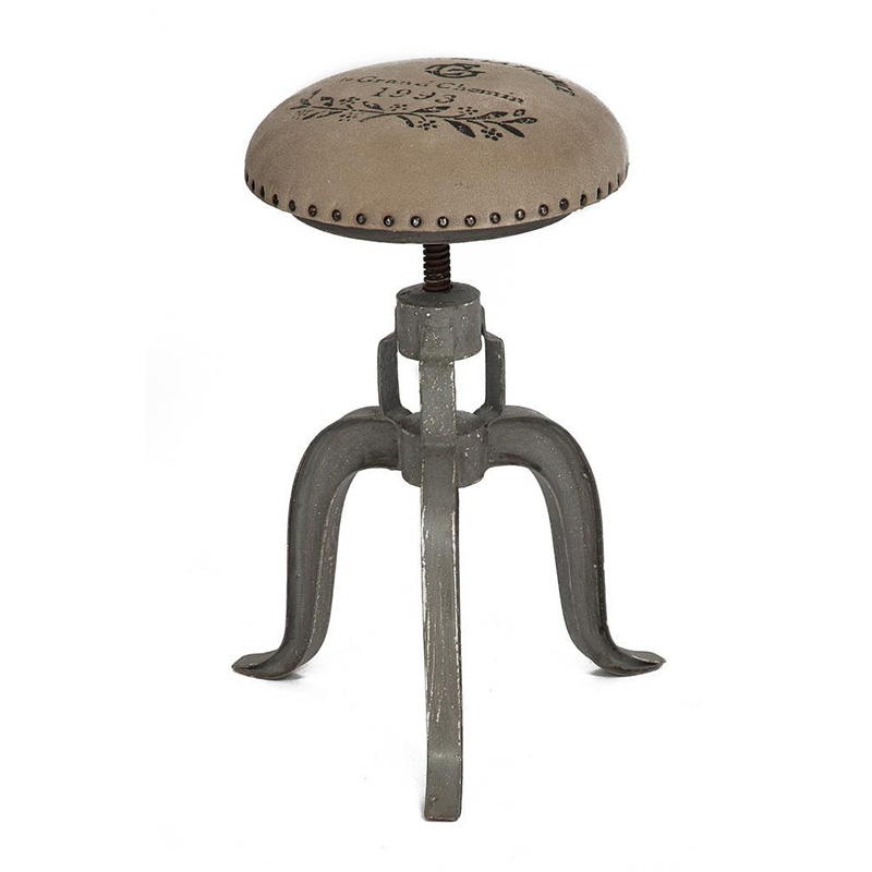 Барный стул Antique Metal Bar Stool Серый Бежево-серый в Ульяновске | Loft Concept 