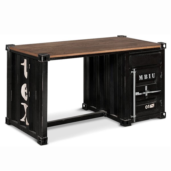 Письменный стол Metal & Oak Sea Container Desk Дуб темный в Ульяновске | Loft Concept 