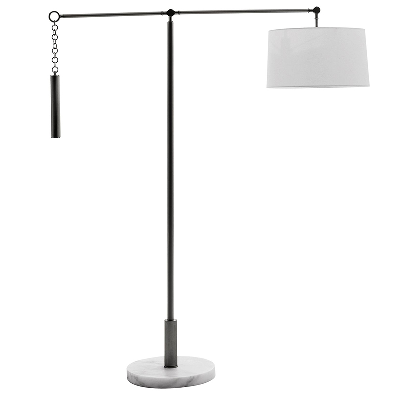 Торшер Arteriors NEWARK FLOOR LAMP Black Черный Белый в Ульяновске | Loft Concept 