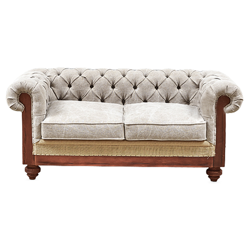 Диван Deconstructed Chesterfield Sofa double Ivory Коричневый Бежево-серый в Ульяновске | Loft Concept 