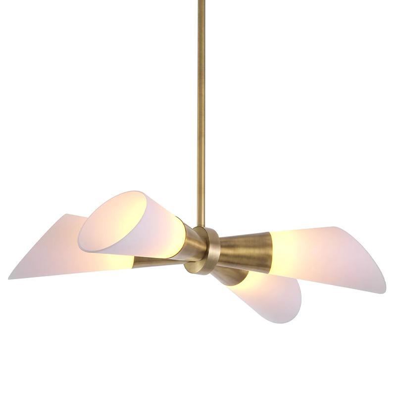 Люстра Eichholtz Ceiling Lamp Papillon Латунь Белый в Ульяновске | Loft Concept 