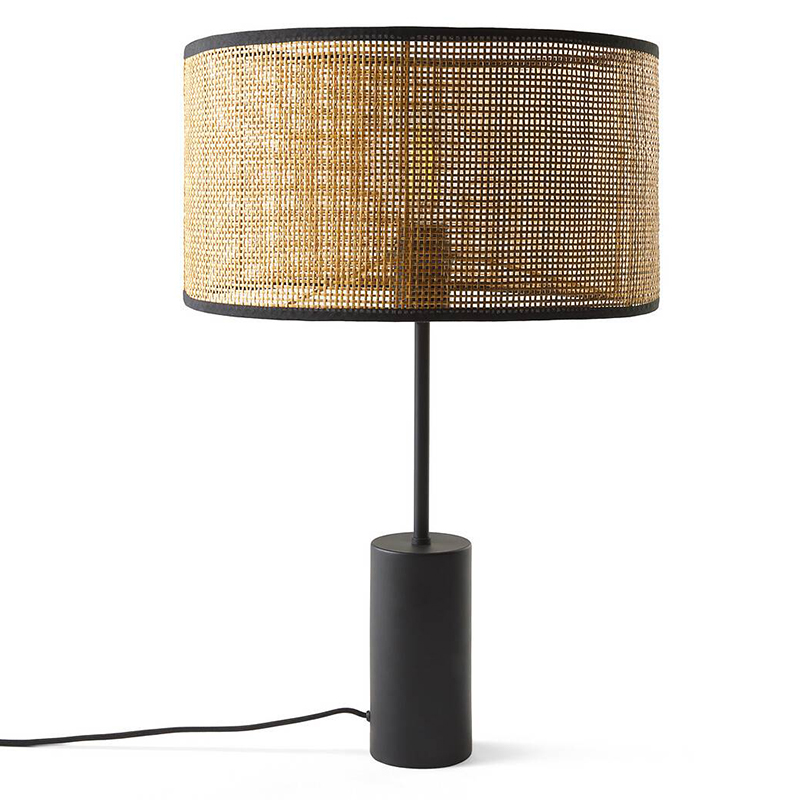 Настольная лампа Solvei Wicker Table lamp Черный Коричневый в Ульяновске | Loft Concept 