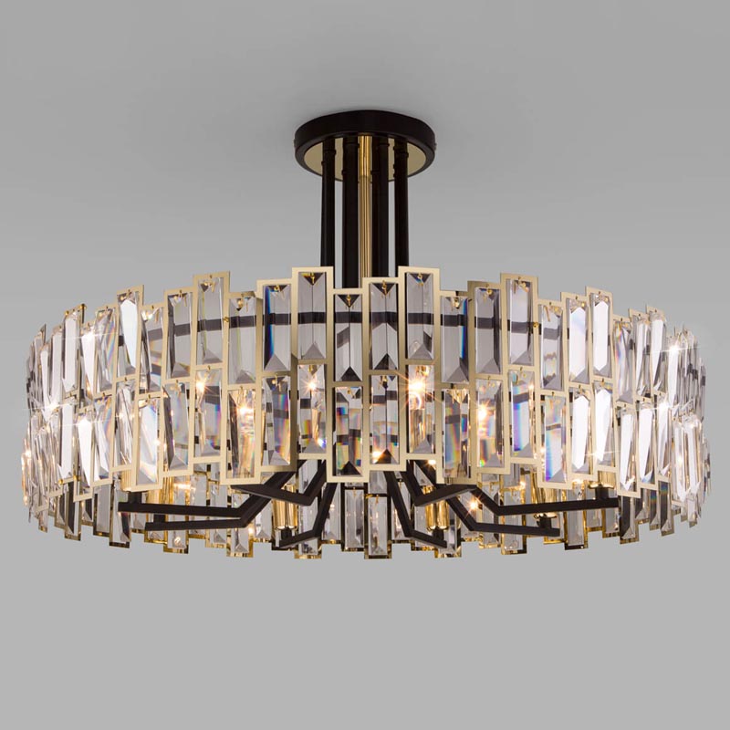 Потолочная люстра Darkness Chandelier gold 71 Черный Прозрачный (Transparent) Золотой в Ульяновске | Loft Concept 