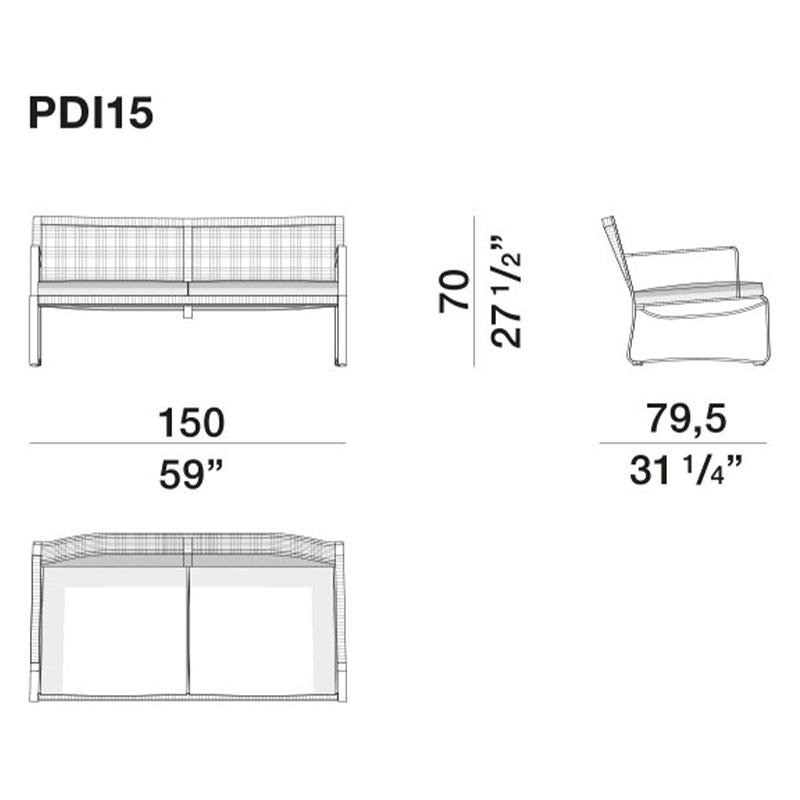 Двухместный уличный диван PHOENIX Sofa в Ульяновске