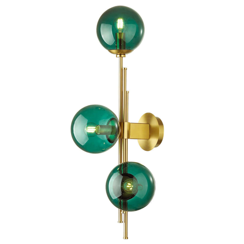 Бра TRILOGY WALL SCONCE Turquoise glass 70 Латунь в Ульяновске | Loft Concept 