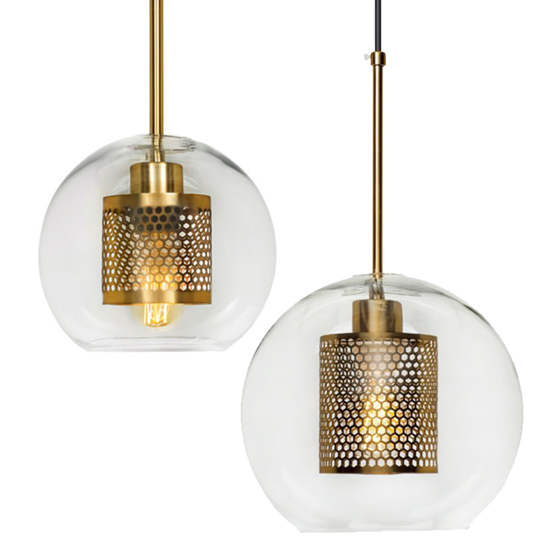 Perforated Vessel Pendant Lamp Gold Ball Золотой Прозрачное Стекло в Ульяновске | Loft Concept 