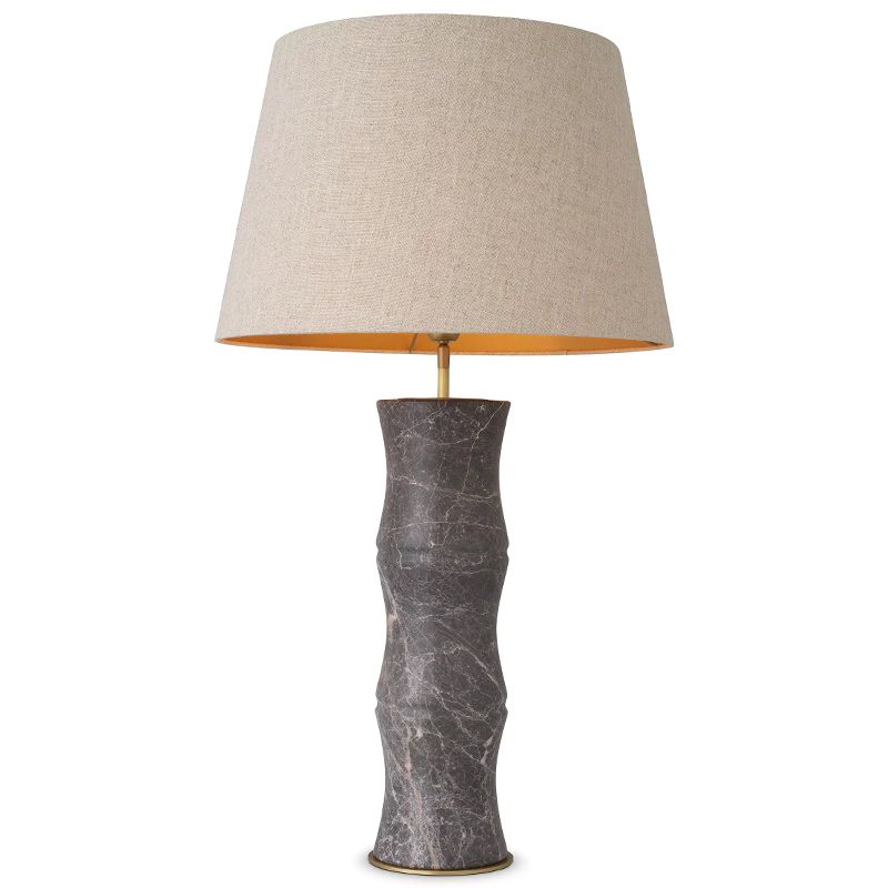 Настольная лампа Eichholtz Table Lamp Bonny Grey Бежево-серый Серый Латунь в Ульяновске | Loft Concept 