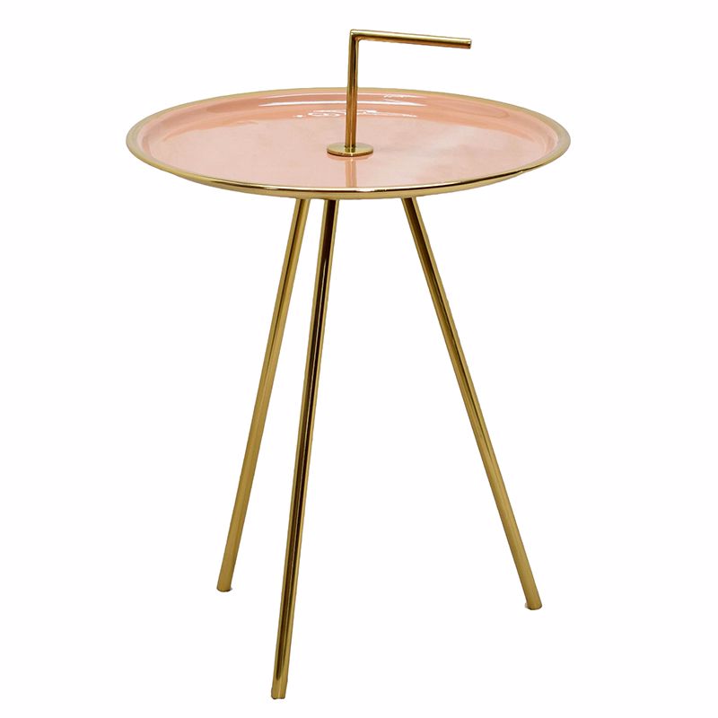 Приставной стол Salute Table Pink Розовый пастельный Глянцевое золото в Ульяновске | Loft Concept 