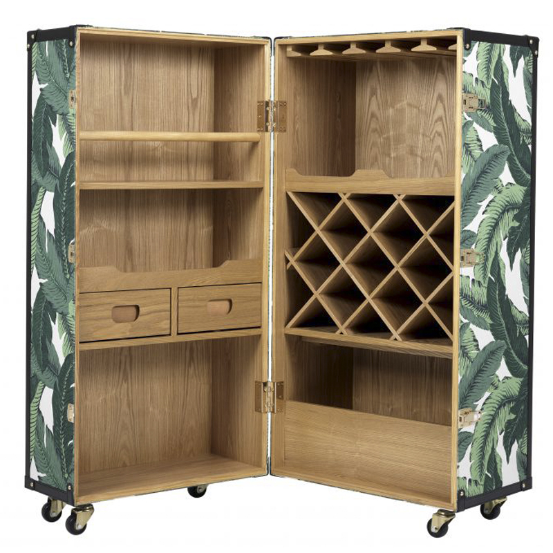 Винный шкаф Eichholtz Wine Cabinet Martini Bianco Tropical Белый Зеленый Древесина Золотой в Ульяновске | Loft Concept 