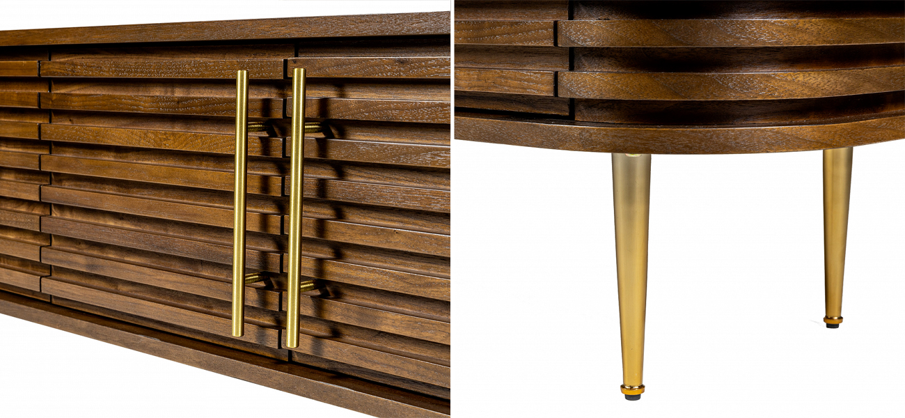 ТВ-тумба Wooden Rails Шпон Орех - фото №1