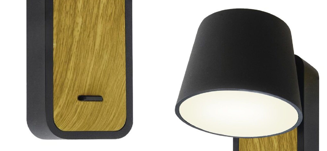 Бра со вставкой из светлого дерева Retro Future - фото