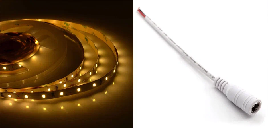 Комплект светодиодная лента 4,8W/m 60LED/m 3528SMD теплый белый с адаптером - Loft-Concept в Ульяновске