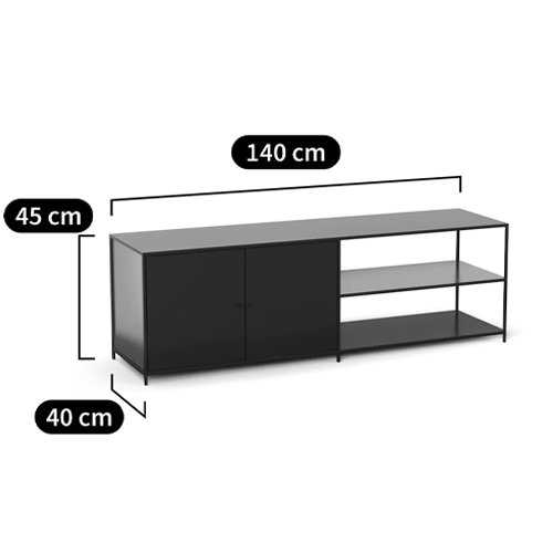 ТВ-тумба из металла с 2-мя дверцами и полками Damian Metal TV Stand в Ульяновске