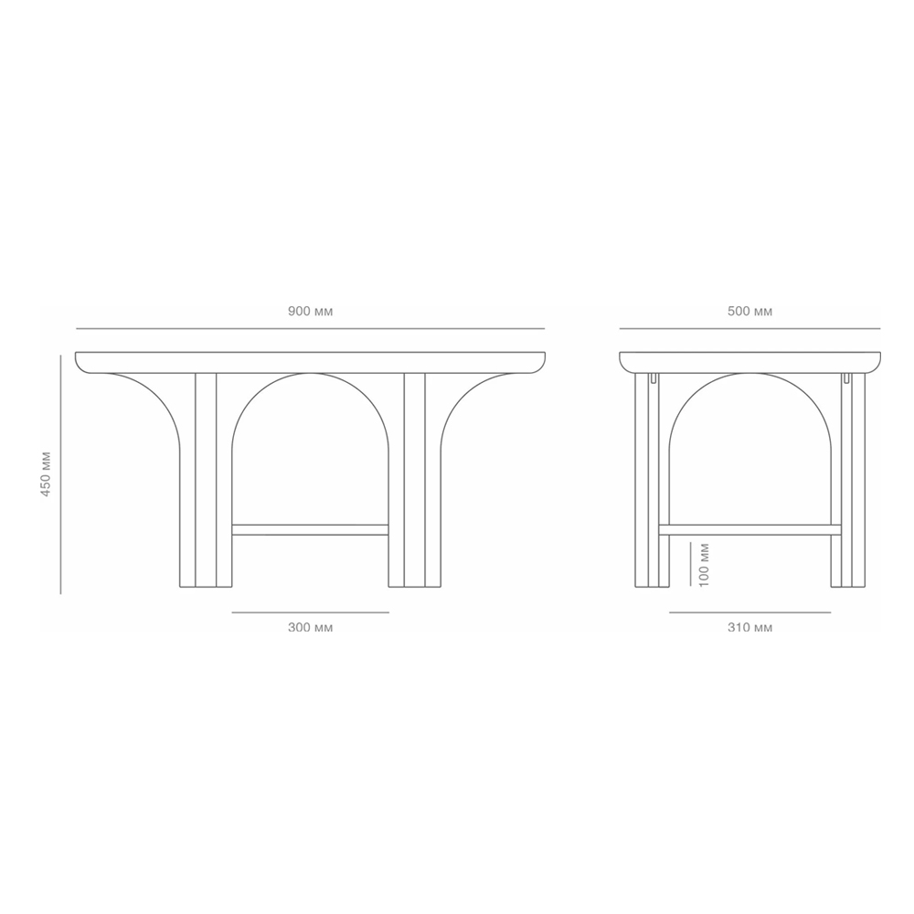 Стол кофейный деревянный с арочным основанием Arch Passage Стол кофейный деревянный с арочным основанием Arch Passage в Ульяновске