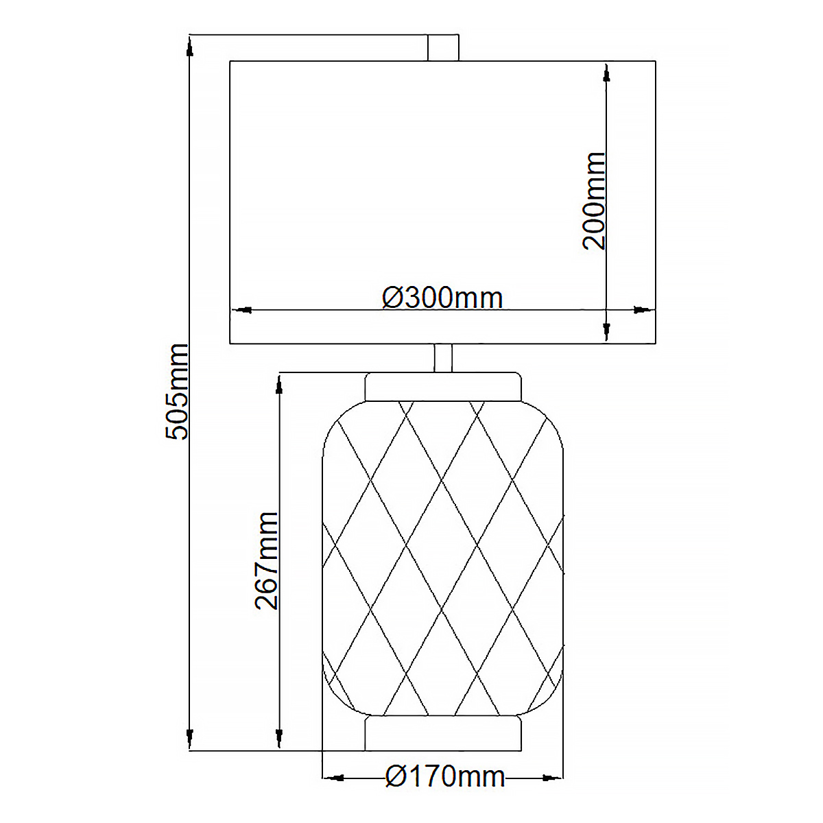 Настольная лампа с цилиндрическим абажуром и прозрачным стеклянным основанием Quintiesse в Ульяновске